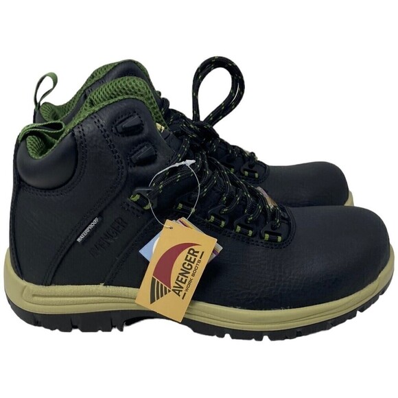 Avenger Breaker Safety Toe Work Boots Black Green Leather Men\'s 9 M NEW NIB main image 8